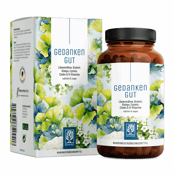 Gedankengut Löwenmähne-Komplex mit Brahmi, Ginkgo, Cholin & B-Vitamine - von Naturtreu*
